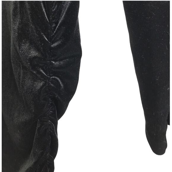 White House Black Market Dress Womens XXS Black Velvet 3/4 Sleeve Ruched Waist - Picture 4 of 7
